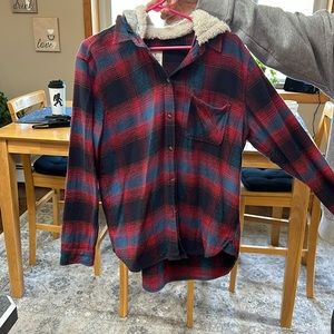 American Eagle Hooded Flannel